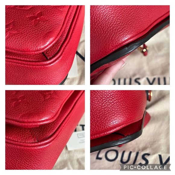 ❌SOLD❌Louis Vuitton Pochette Metis Empreinte Red Cerise Leather Bag DU0198 - Picture 8 of 15